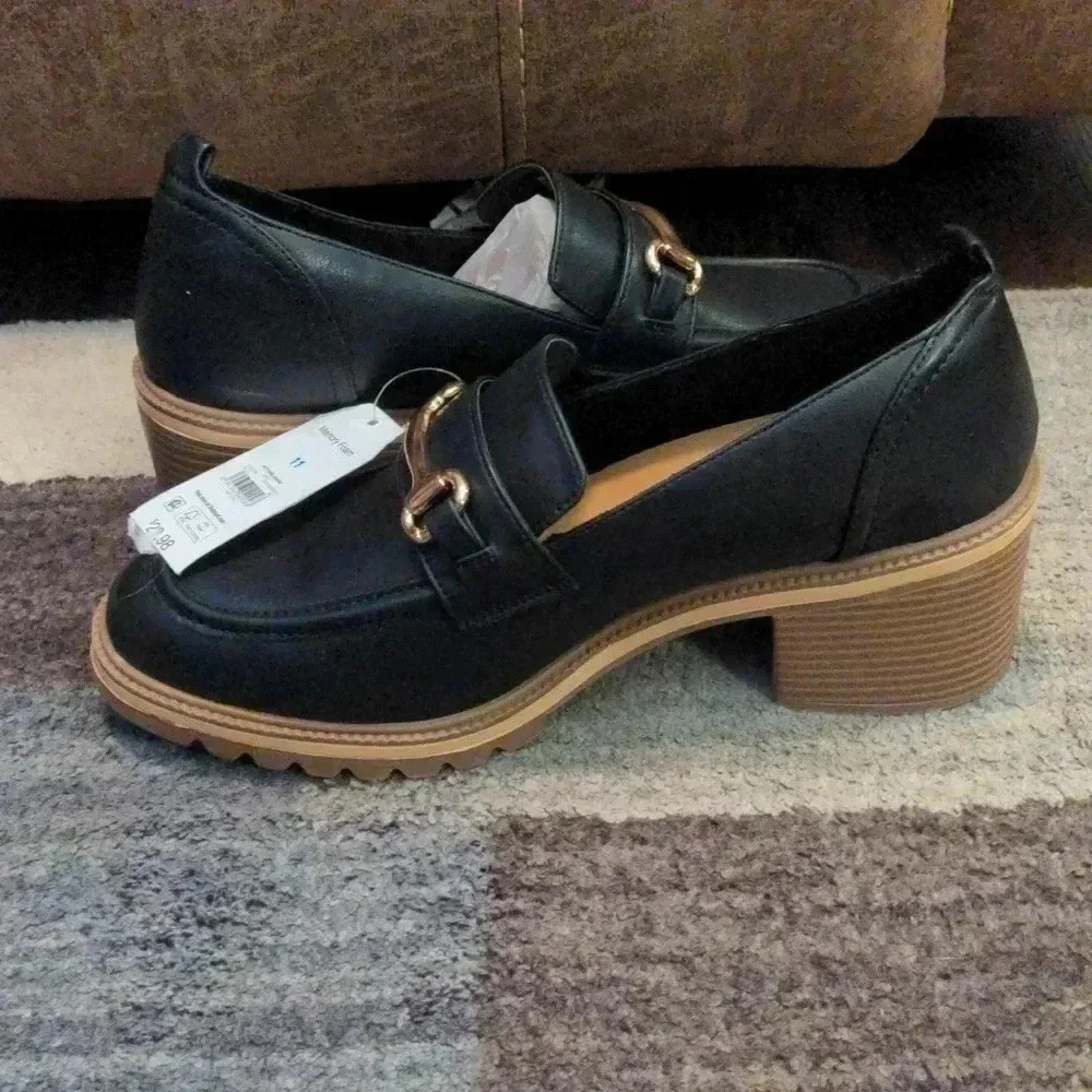 Time and Tru Women's Block Heel Loafers